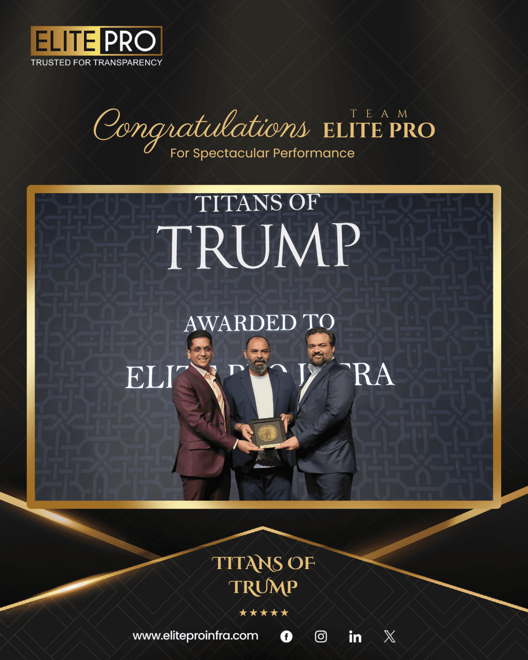 Elite Pro Infraventure award recognition
