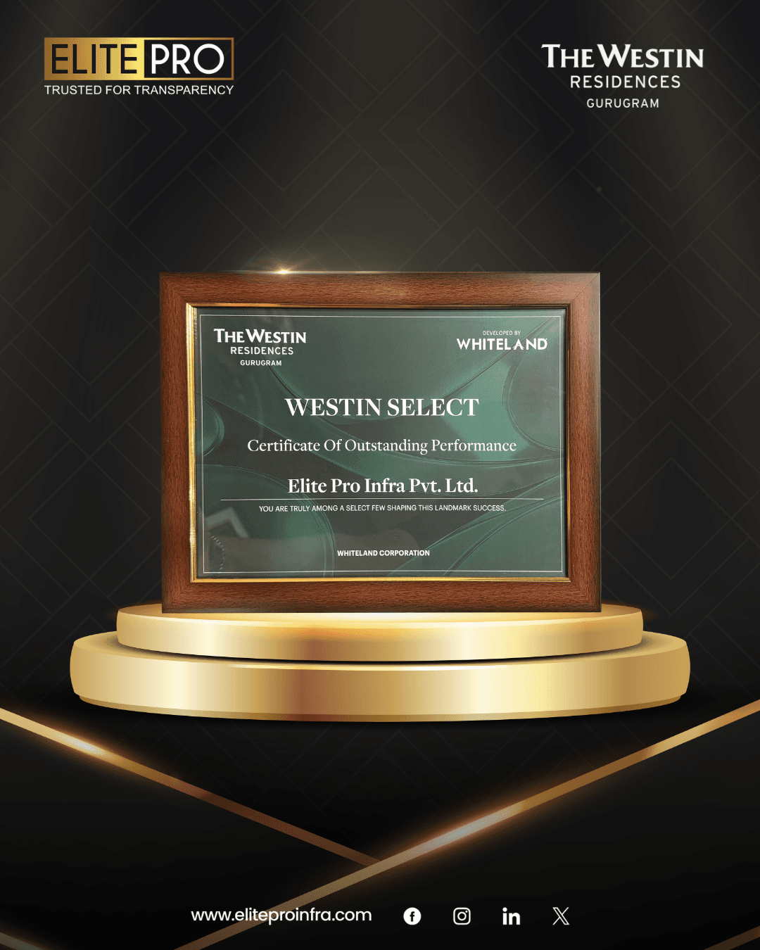 Elite Pro Infraventure award recognition