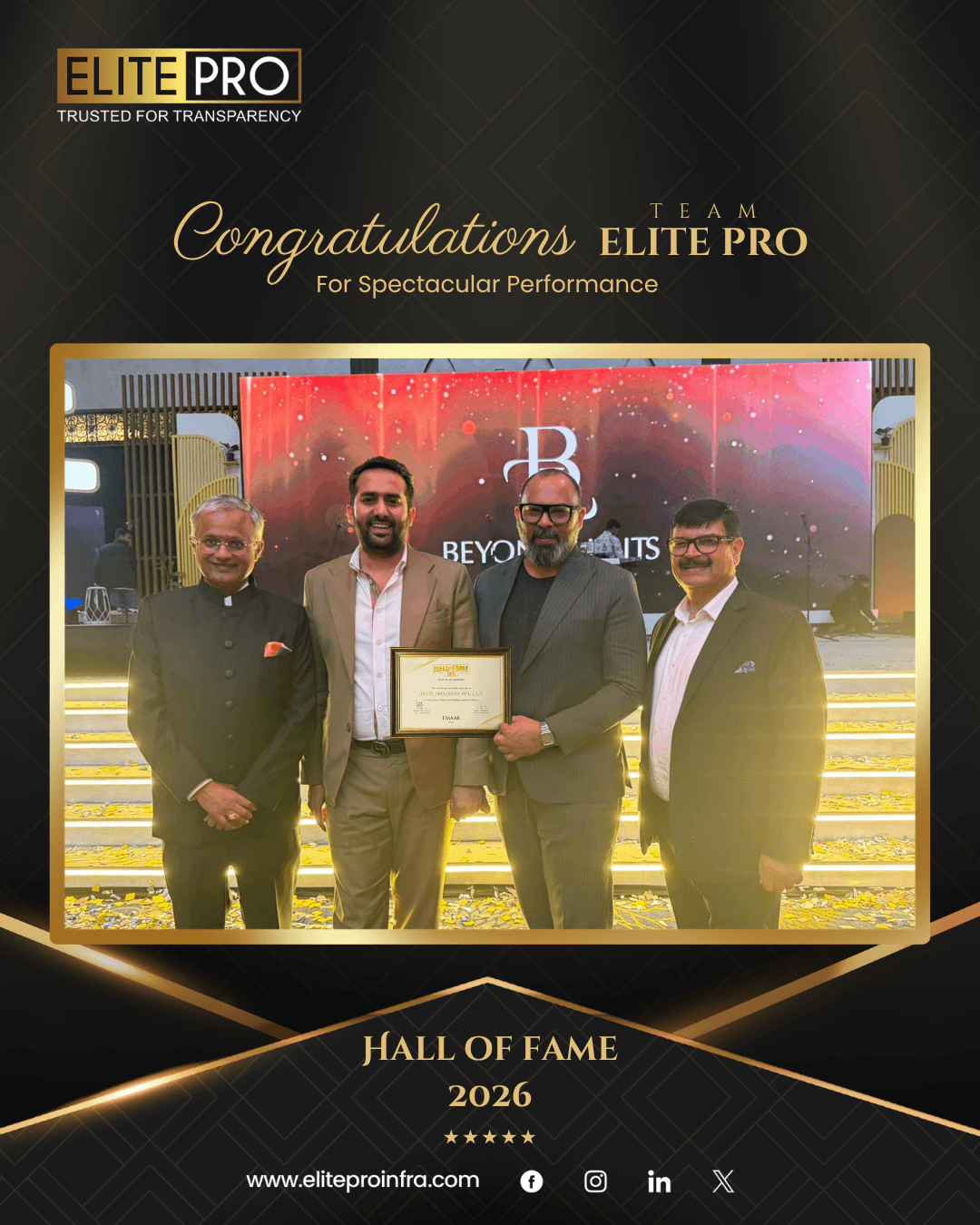 Elite Pro Infraventure award recognition