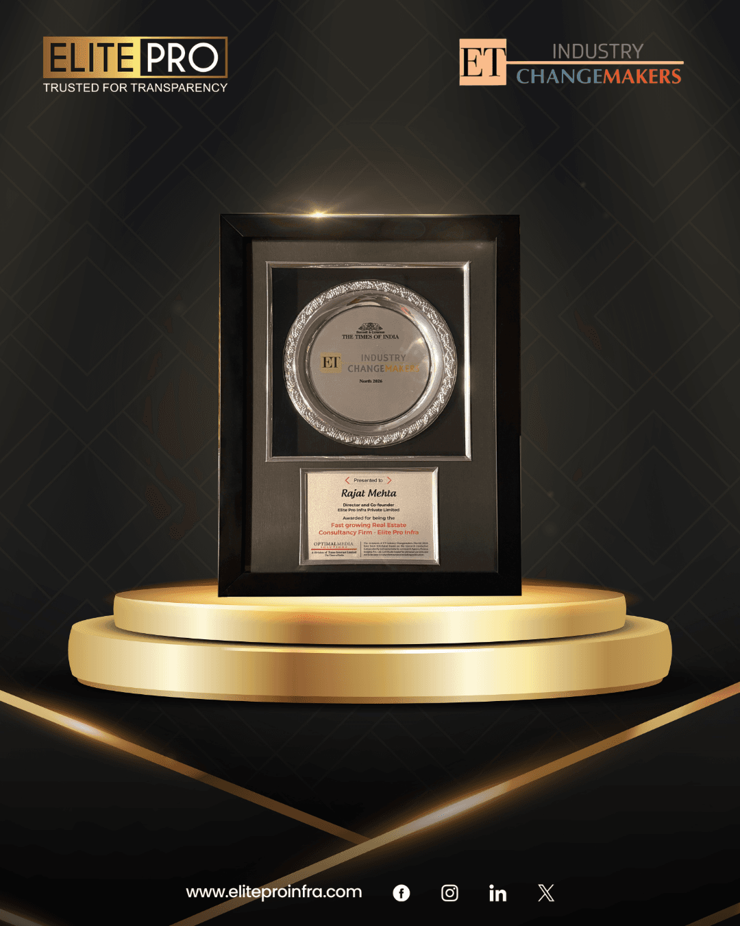 Elite Pro Infraventure award recognition