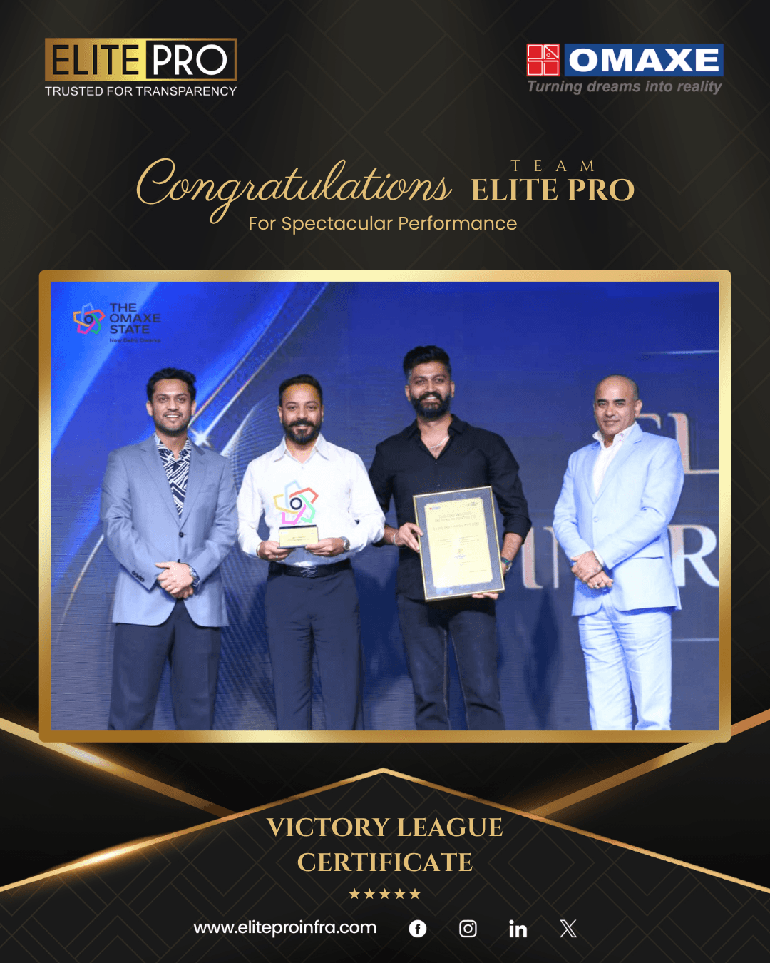 Elite Pro Infraventure award recognition