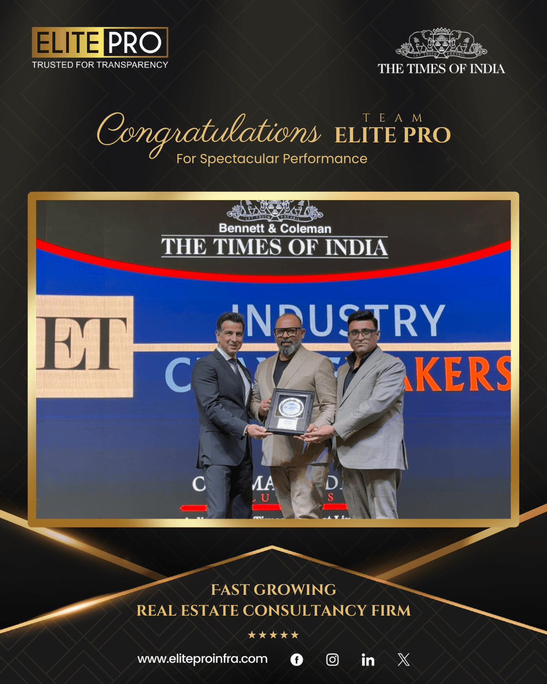 Elite Pro Infraventure award recognition