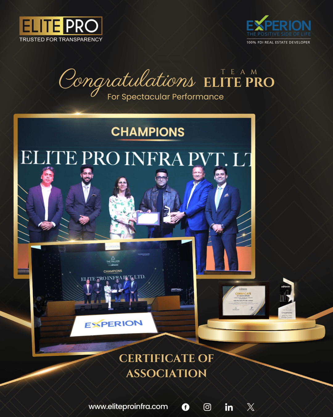 Elite Pro Infraventure award recognition