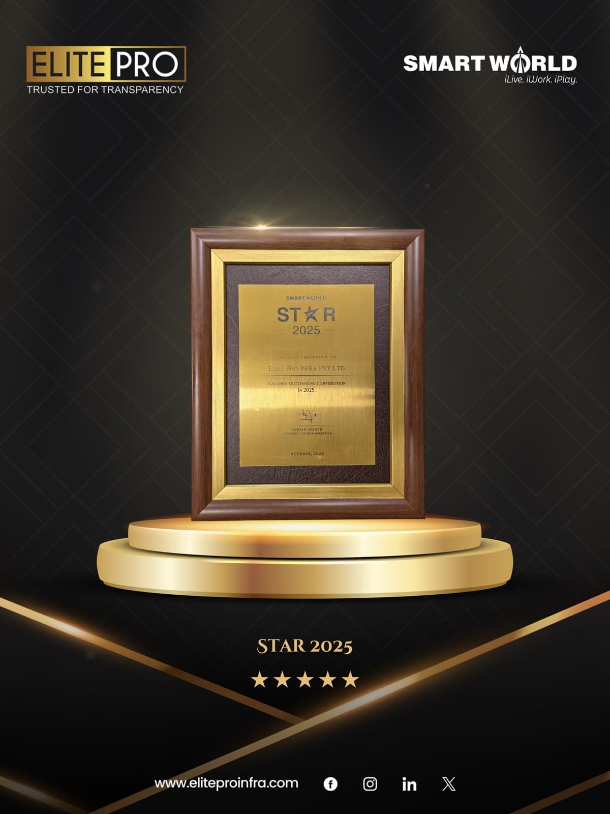 Elite Pro Infraventure award recognition