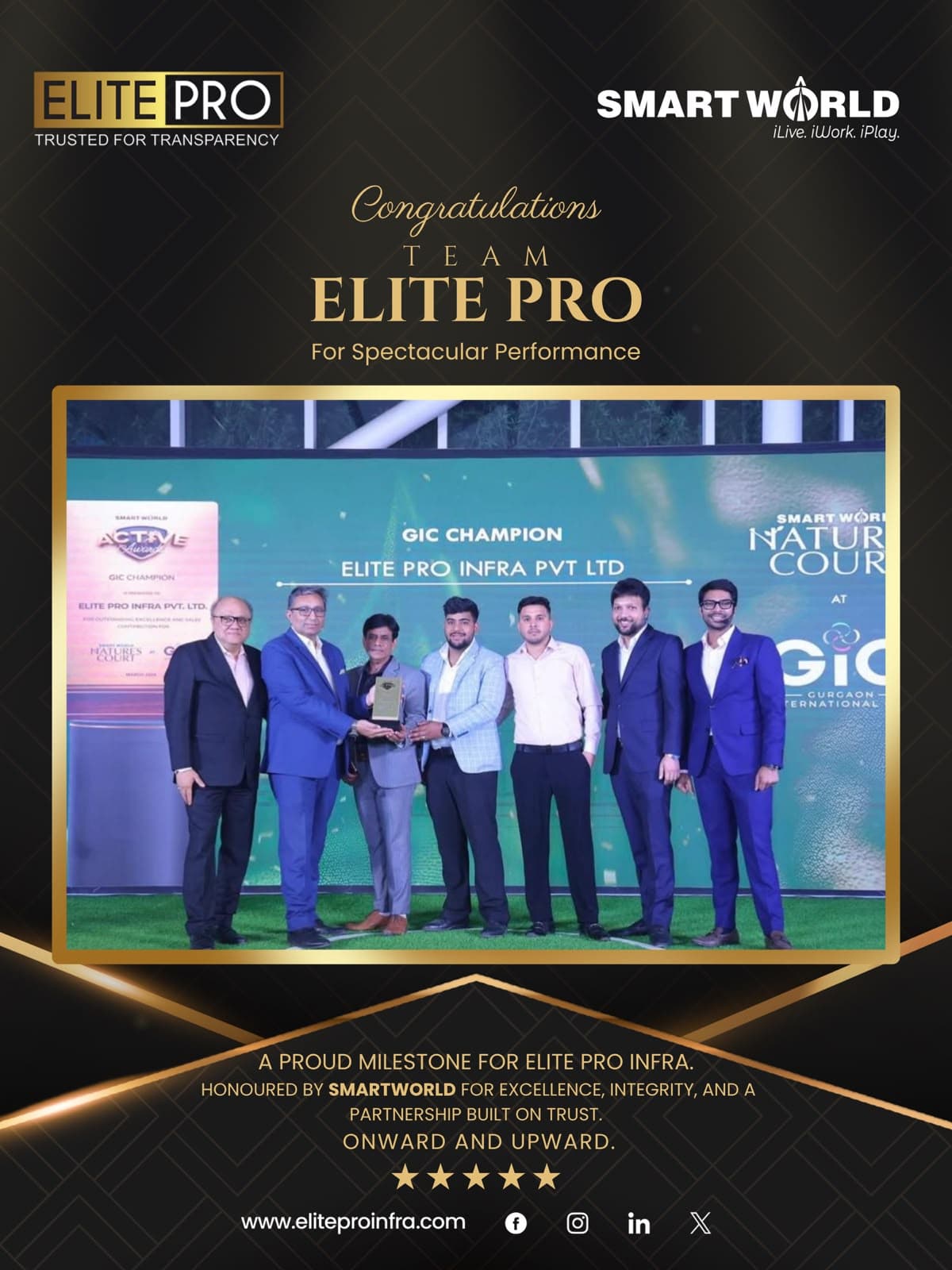 Elite Pro Infraventure award recognition