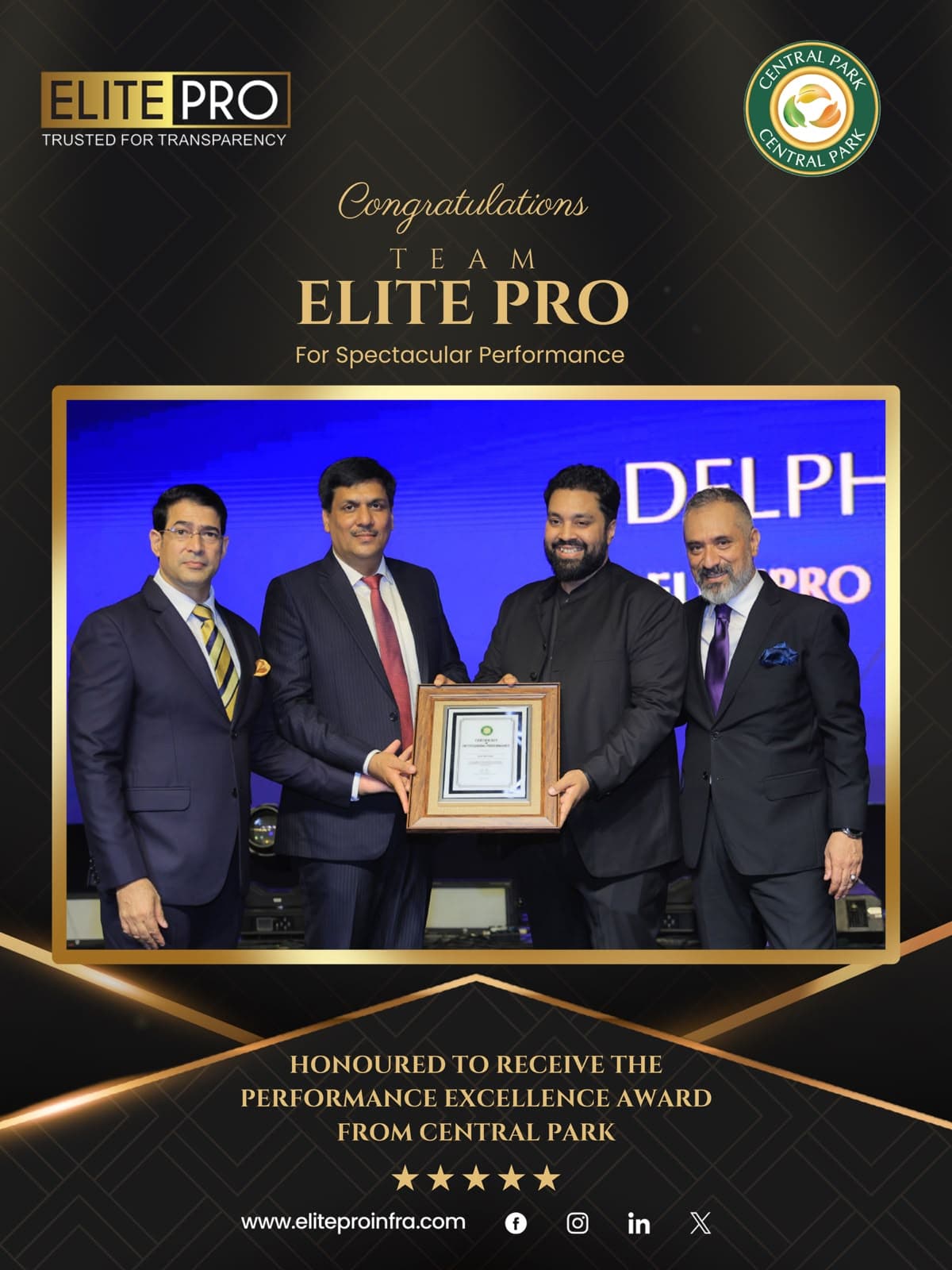 Elite Pro Infraventure award recognition