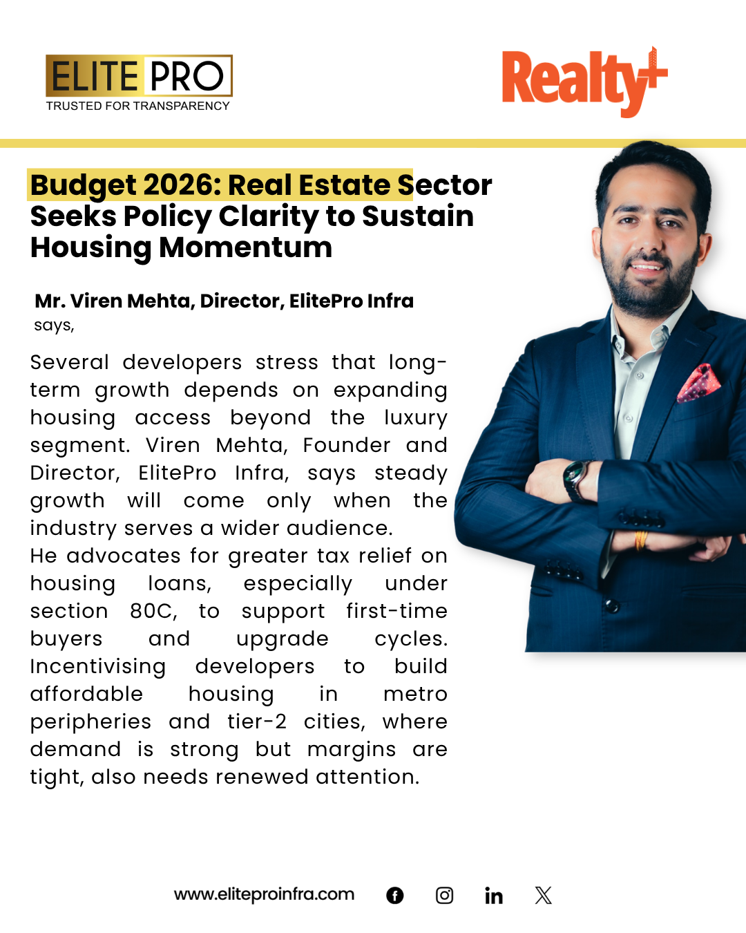 Budget 2026: Real Estate Sector Seeks Policy Clarity to Sustain Housing Momentum
